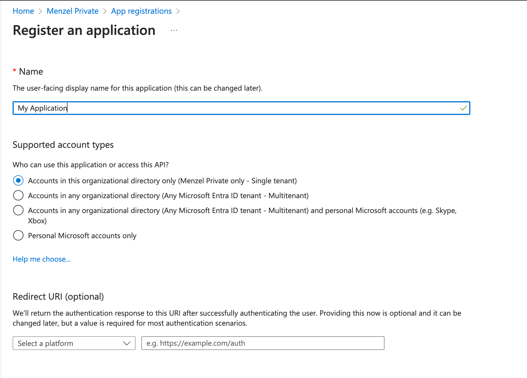 Registering the application in Entra ID