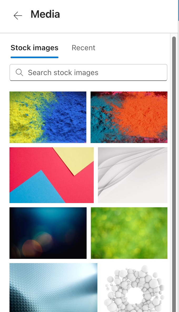 Stock Images in Content Pane