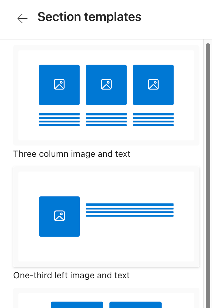 Section Templates in Content Pane